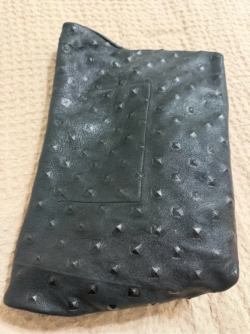 Marie Turnor Pyramid Lunch Clutch Ostrich leather